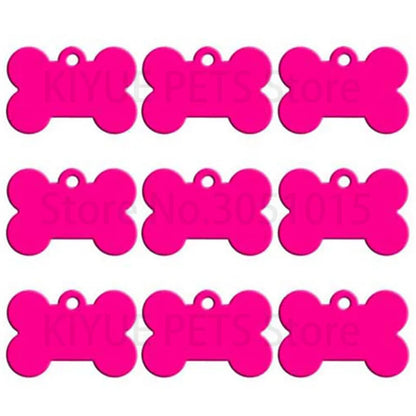 Wholesale 100Pcs Dog ID Tags Laser Engraving Bone Tags Name Plate Personalized Customized Name ID Tags Dogs Pendant Pet Tag