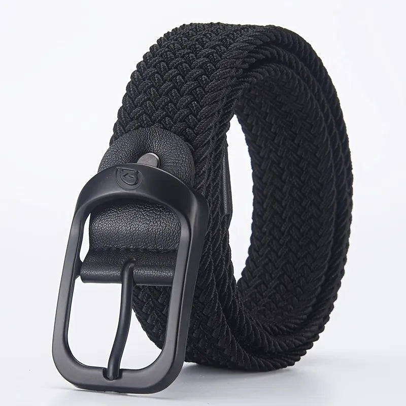 Men's Belt Casual Woven Elastic Belt Outdoor Sports Women's Belt Climbing Work Belt Jeans Suit Pants Men's and Women's Universal
