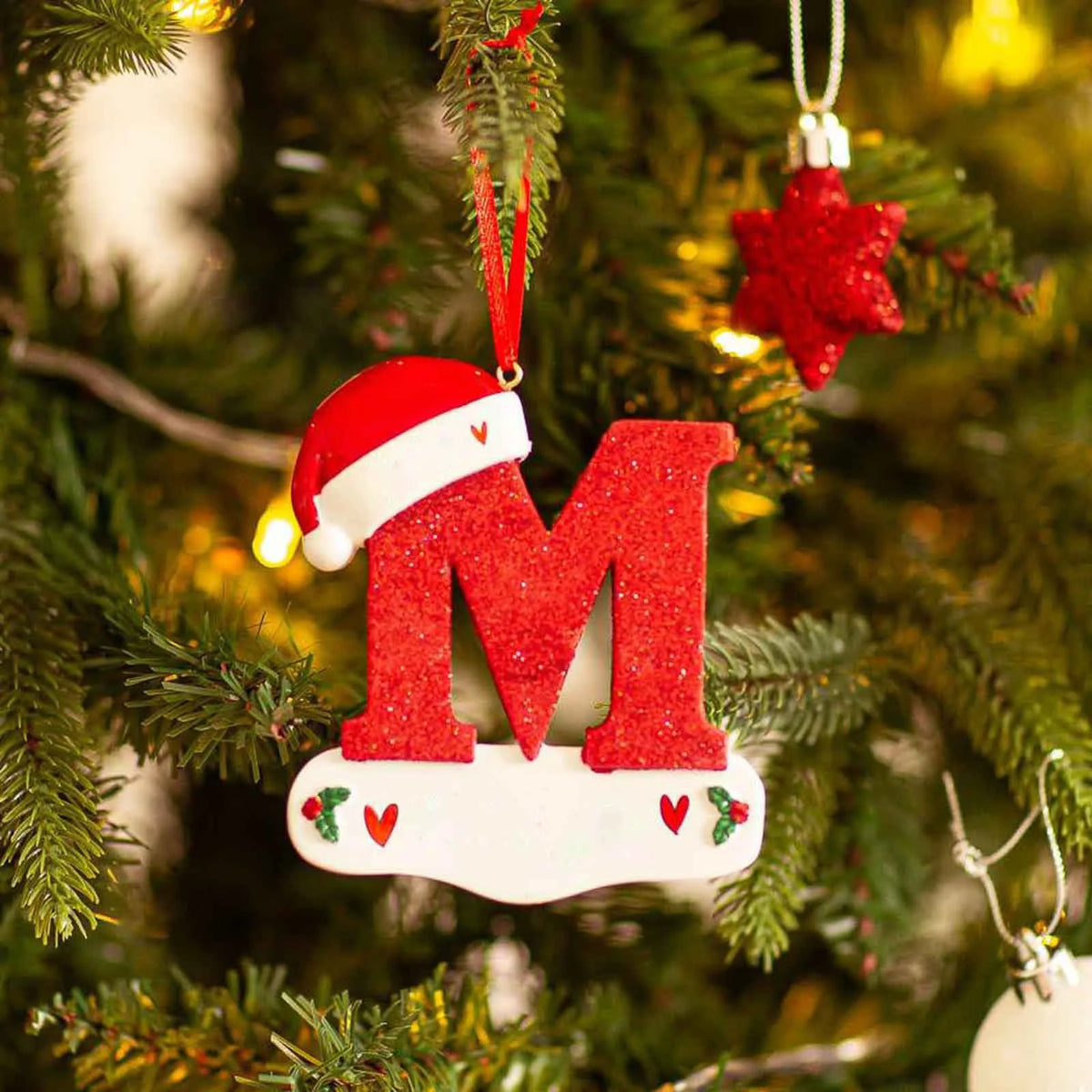 Christmas Tree Decoration Letter Pendant 26 Letters Home Holiday Acrylic DIY Pendant Xmas 2023 New Year Decor Ornament Navidad