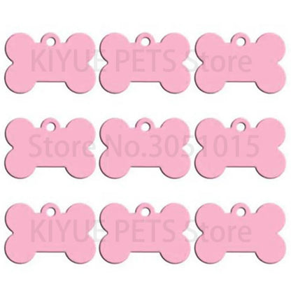 Wholesale 100Pcs Dog ID Tags Laser Engraving Bone Tags Name Plate Personalized Customized Name ID Tags Dogs Pendant Pet Tag