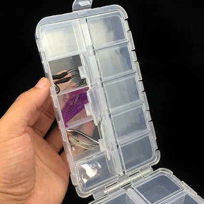 16.5 X 10 X 4cm 20 Compartments Plastic Fishing Tackle Box for Fishing Lures Baits / Hooks Storage, Transparent Fishing Case