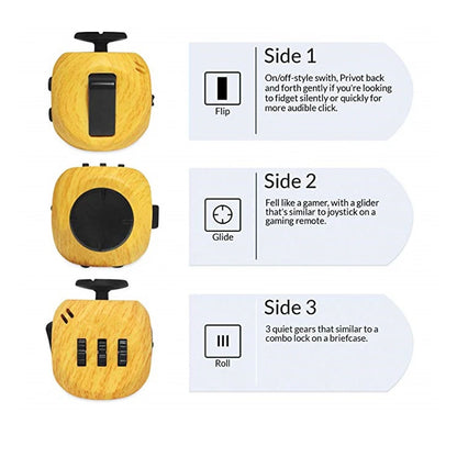 Fidget Cube Toy,EDC Fidgeting Toys Anti Stress Relief Toys,Anxiety Antistress Sensory Toy for Adults Kids Autism ADHD 6 Sides