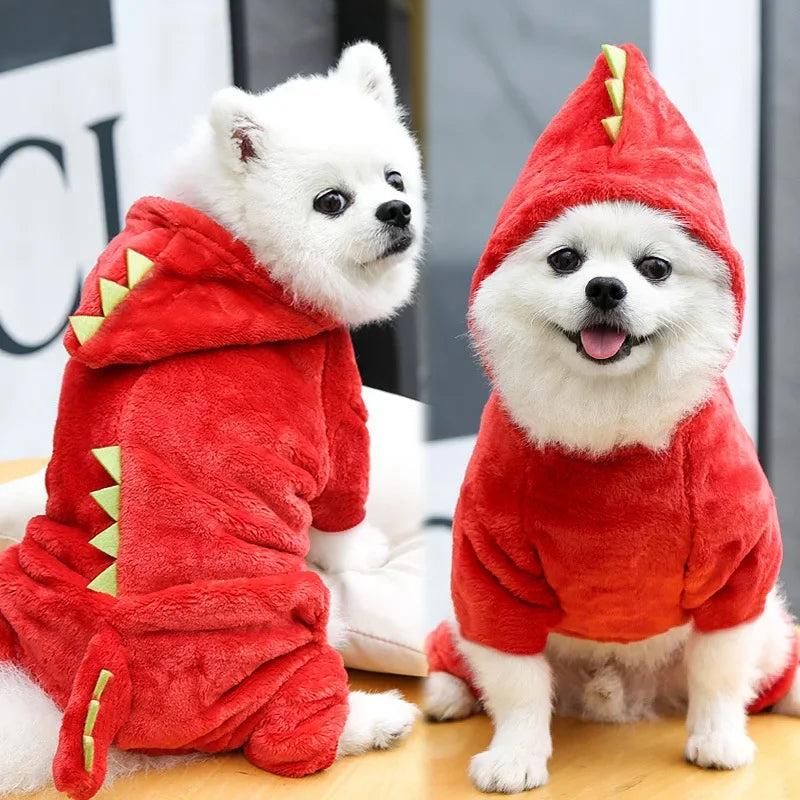 Fleece Dog Clothes Cosplay Pet Hoodies Winter Warm Dog Coat Jacket for Small Dogs Jumpsuits Chihuahua Yorkie Clothes Pet Apparel