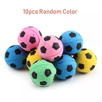 10pcs EVA Colorful Ball Cat Toy Pet Foam Football Toys Outdoor Play Soccer Pet Toys