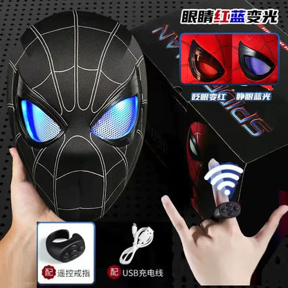 In Stock Miles Spider-Man 1:1 Scale Electronic Mask With Moving Glowing Eyes Ring Control Cosplay Toy Gift for Boys Gift