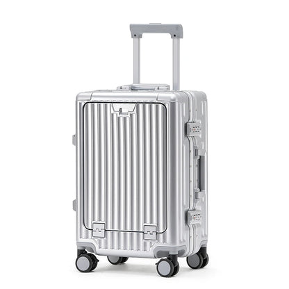 1-Piece Set 20inch Function Computer Aluminum Frame Trolley Suitcase Carry-On Luggage With Shock-Absorbing Brake, Silent Univers