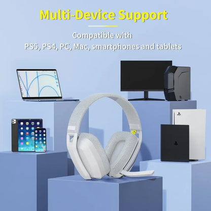 BINNUNE BW06 2.4GHz Bluetooth Gaming Headset With Mic for PS5 PS4 PC Mac Playstation Wireless Gaming Headphone With Microphone