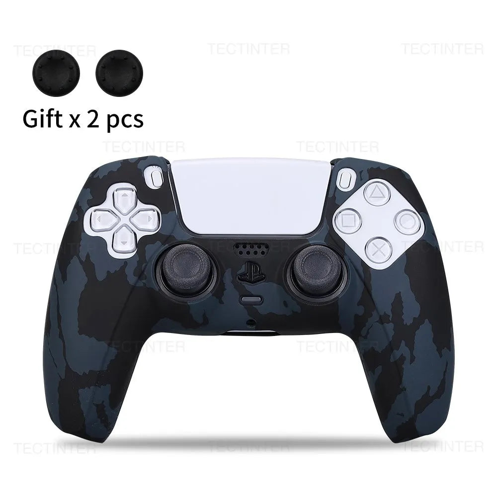 Silicone Cover Skin for PlayStation 5 Accessories for PS5 Controller Cover Thumb Grips Anti-Slip Protection Shell Skin for PS5 S