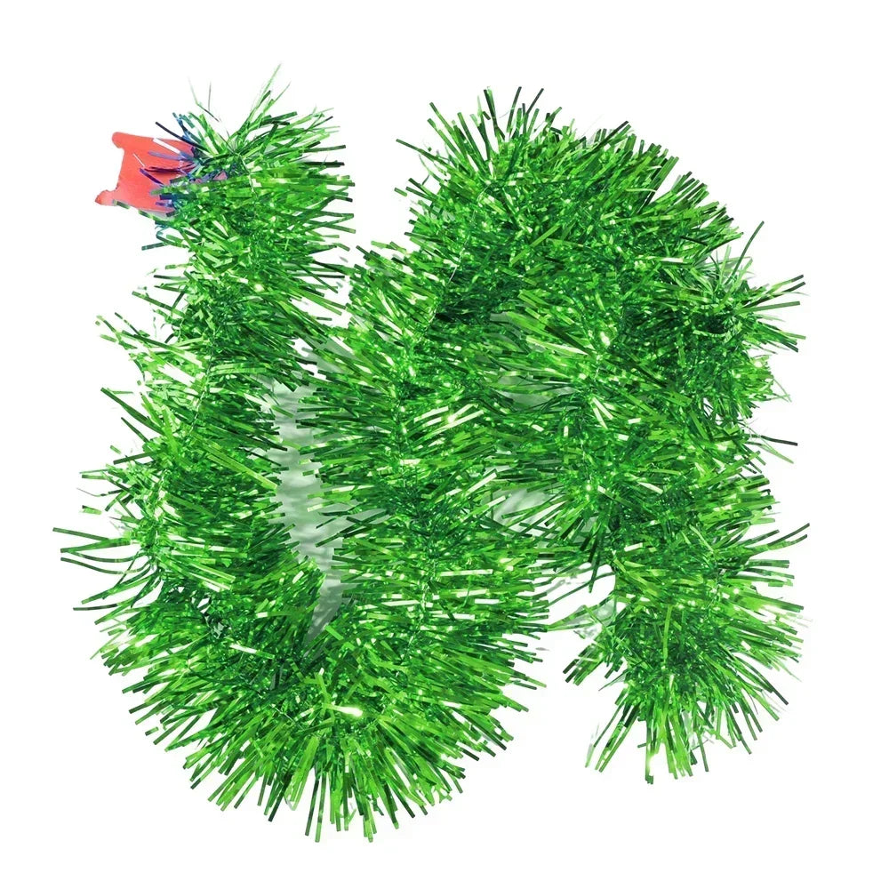 1.5-30m Christmas Ribbon Garland Cane Foil Tinsel Glitter Metallic Xmas Tree Wrapping Ribbons Ornaments DIY New Year Party Decor