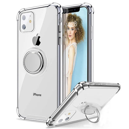 Ring Holder Shockproof Soft TPU Back Case for iPhone 16 17 15 14 SE 3 2nd 2020 12 13 Mini 11 Pro Max X XR XS 5 6 7 8 Plus