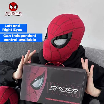 In Stock Miles Spider-Man 1:1 Scale Electronic Mask With Moving Glowing Eyes Ring Control Cosplay Toy Gift for Boys Gift