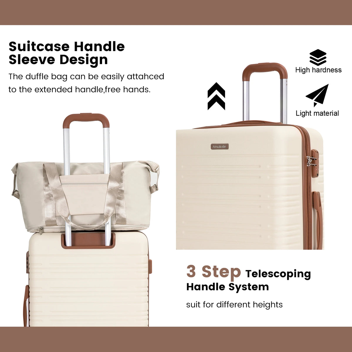 5-Piece ABS Hardside Luggage Set With TSA Lock and Double Spinner Wheels
