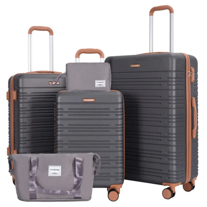 5-Piece ABS Hardside Luggage Set With TSA Lock and Double Spinner Wheels