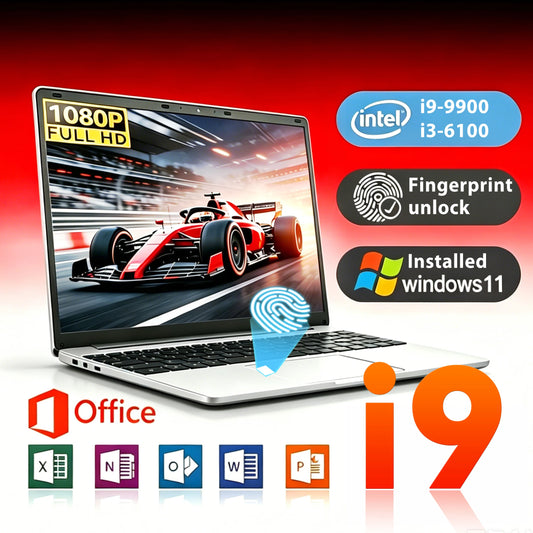 2026 Intel Core I9-9900/I3-6100 15.6' Laptop 16GB RAM 1/2tb SSD Windows 11 Pro Fingerprint Unlock Office Game Backlight Laptop