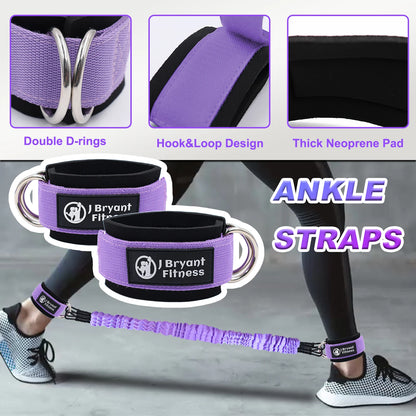 Ankle Resistance Bands With Cuffs Set 60LB 3 Different Pound Resistance Bands for Leg Glute Exercise Fitness Equipment