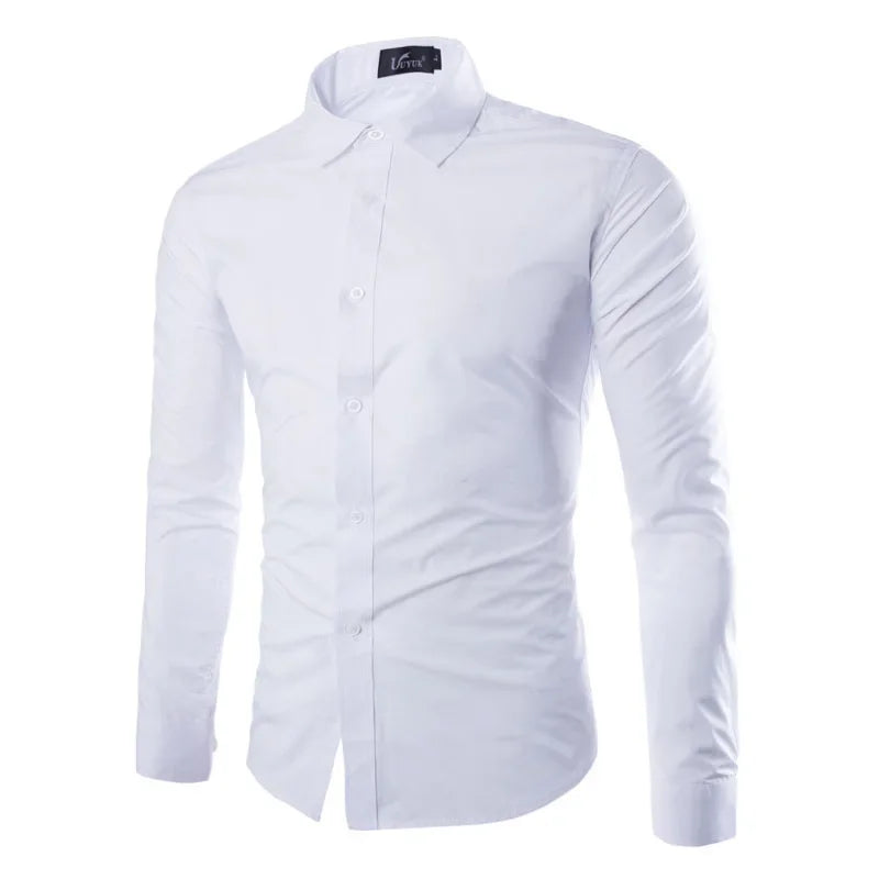 Slim Fit Men's Long Sleeve Striped Cotton Blend Shirt