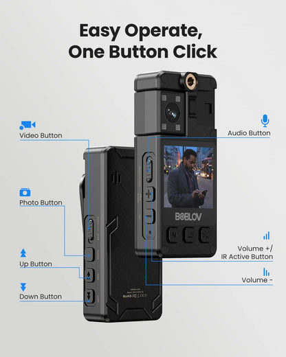 BOBLOV Mini Camera A24 HD 1296P Sports Action DV Digital Cameras Security Protection Small Camcorder Pocket Police Body Camara