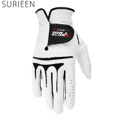 SURIEEN Outdoor Cabretta Leather Golf Gloves Men's Left and Right Hand Soft Breathable Sheepskin Slip-Resistant Male Golf Gloves