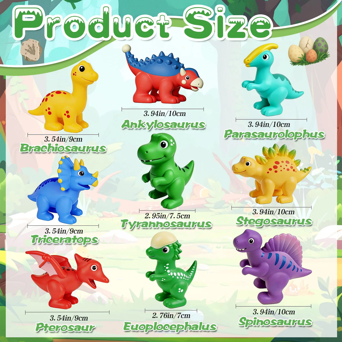 9pcs Mold-Resistant Dinosaur Toys Bathtub Shower Toys Bathing Water Play Toy for Kids Birthday Gifts