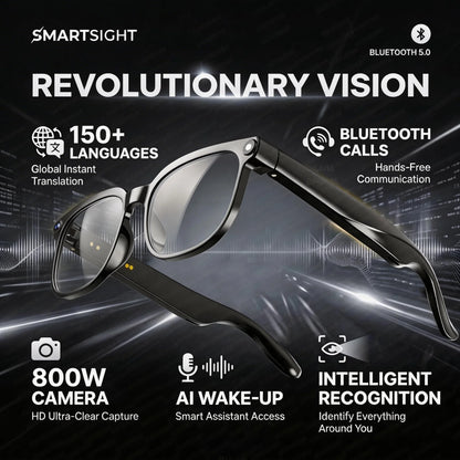Smart Glasses with 8MP HD Camera, 4K Video, Bluetooth, and Multilingual