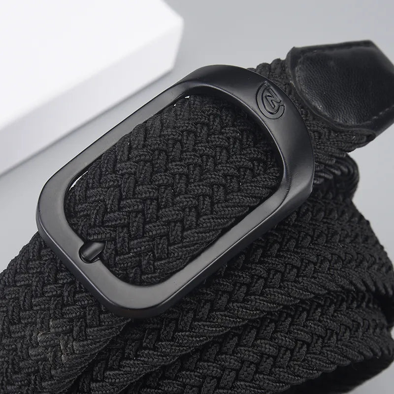 Men's Belt Casual Woven Elastic Belt Outdoor Sports Women's Belt Climbing Work Belt Jeans Suit Pants Men's and Women's Universal