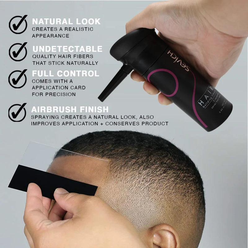 SEVICH Hair Building Fiber Set Cover Sparse Hair or Bald Spots Hair Loss Regrowth Treatment Keratin Hair Fiber Powder Applicator