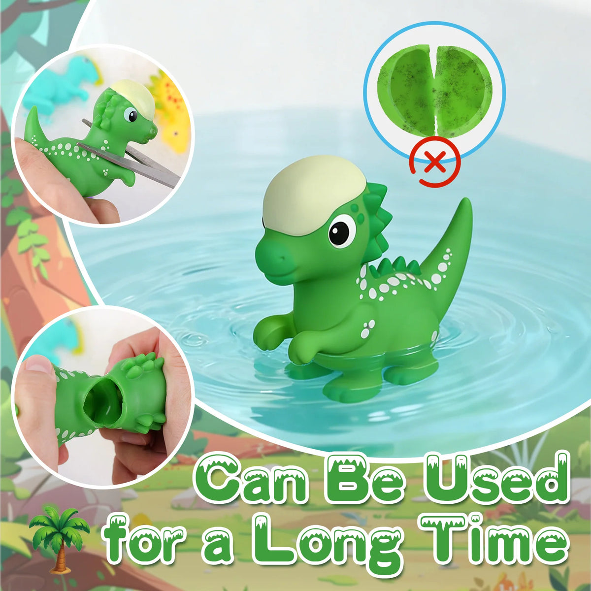 9pcs Mold-Resistant Dinosaur Toys Bathtub Shower Toys Bathing Water Play Toy for Kids Birthday Gifts