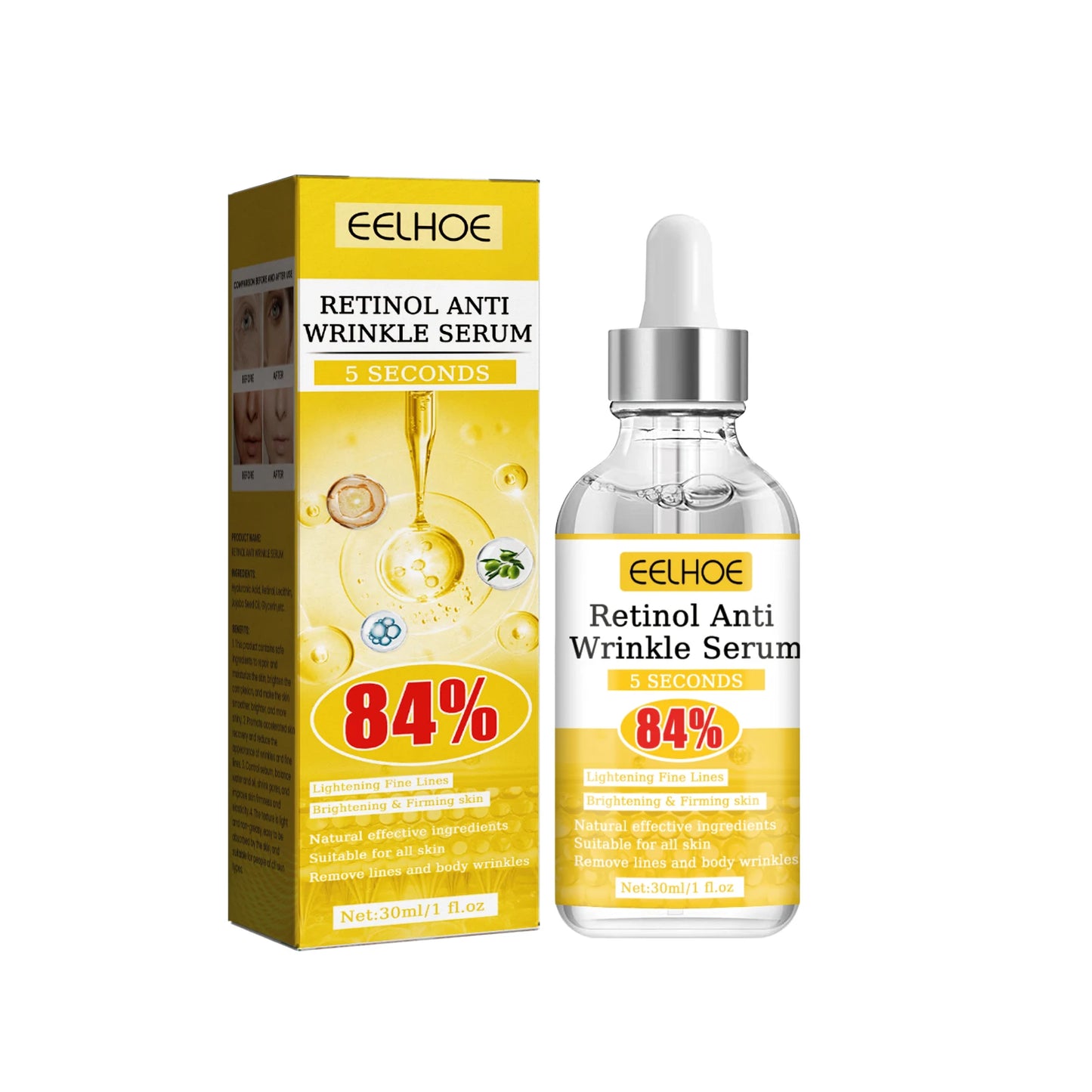 Retinol Anti-wrinkle Facial Serum Instantly Firming Anti-aging Serum Fades Fine Lines and Brightens Facial Skin Care Products