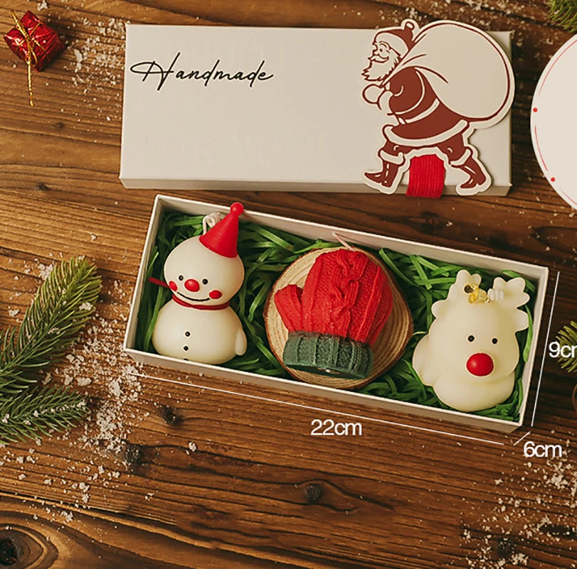 Christmas Scented Candle Decorative Christmas Candle Gift Set Holiday Aroma Candle Festive for Gifting Dining Room Christmas