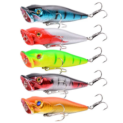 Aorace 1pcs Big Popper Fishing Lure Artificial Fishing Bait Crankbait Wobbler High Carbon Steel Hook Fishing Lures
