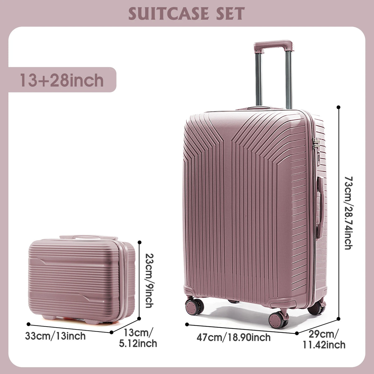 2024 New Durable13/20/28 Carry-On Suitcase - PP Material, Zippered & Password Lock, for Travel,Business Trip Cabin Luggege Trunk