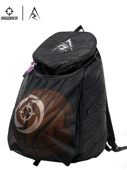 RIGORER Basketball Backpack Z125350102 - Large Capacity Durable Sports Bag for Basketball Training, Fitness & Travel Storage