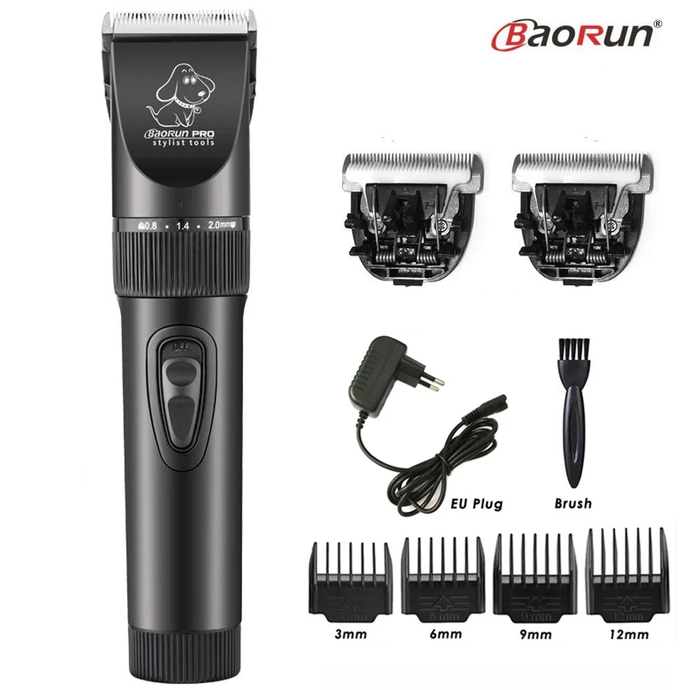 BaoRun P6 Professional Dog Hair Trimmer Rechargeable Pet Cat Grooming Clipper Shaver Low-Noise Electric Cutters Haircut Machine