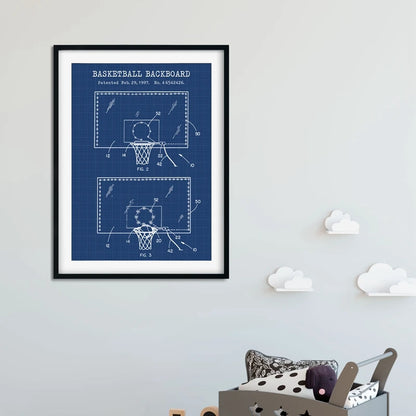 Basketball Court Posters Canvas Art Prints , Sports Basketball Canvas Painting Retro Wall Picture Boys Room Art Decor