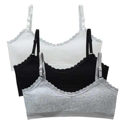 1/3pcs Girls Lace Bras Children Breathable Underwear Kids Tube Tops Soft Cotton-Padded Teens Youth Girls Washable Bras Camisoles