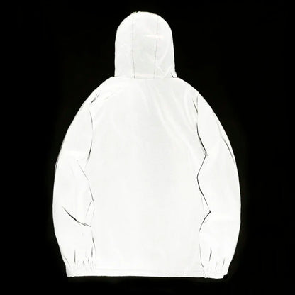New Couple Night Reflective Clothing Solid Color Jacket Polyester Student Male Class Uniform Trendy Luminous Dancer Jacket