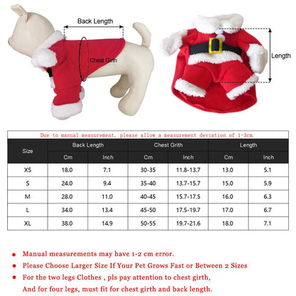 Winter Christmas Pet Cat Costumes Funny Santa Claus Clothes for Small Cats Dogs Xmas New Year Cat Clothing Kitty Kitten Outfits
