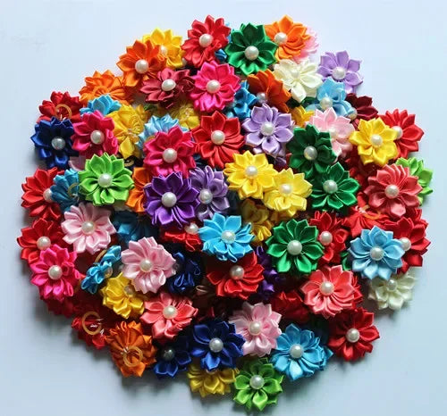 20PCS Pet Bows Dog Hair Bows for Puppy Yorkshirk Small Dogs Hair Accessories Grooming Bow Rubber Bands Dog Bows Pet Supplies