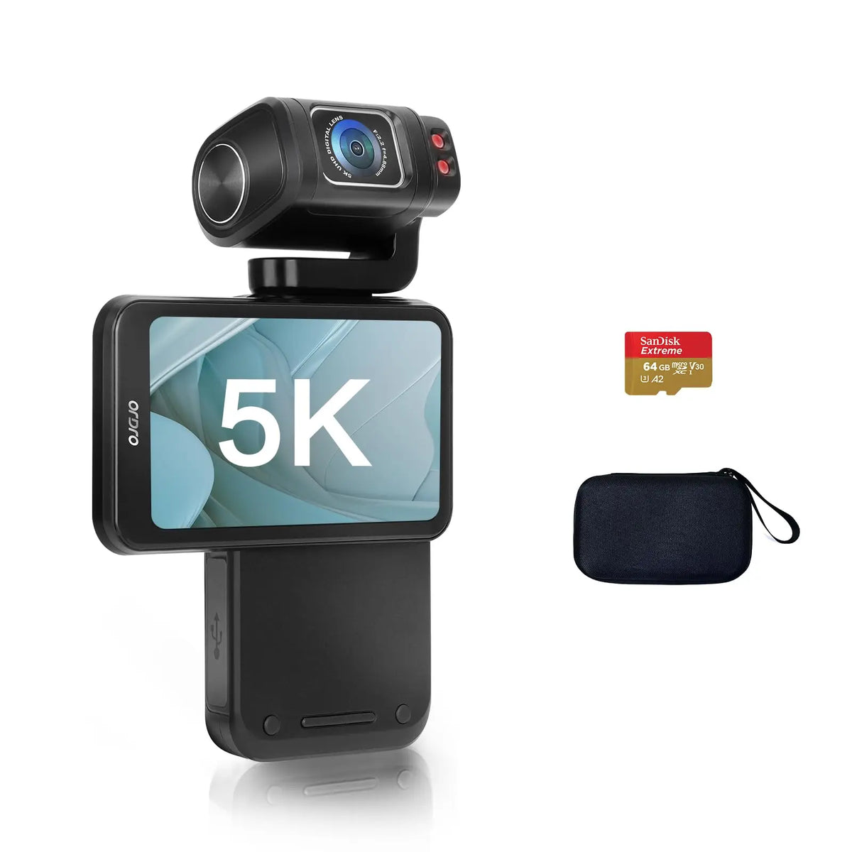 Ordro M3 Pocket Camera Digital Camcorder 5K 30FPS Image Stabilization Built-In Big Size Screen Handy Cam  Travel Vlog Cameras