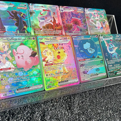 Anime PTCG Trading Card Vaporeon Lillies Clefairy Ex Gengar Vmax Rule Holographic Game Collection Card Child Holiday Gifts