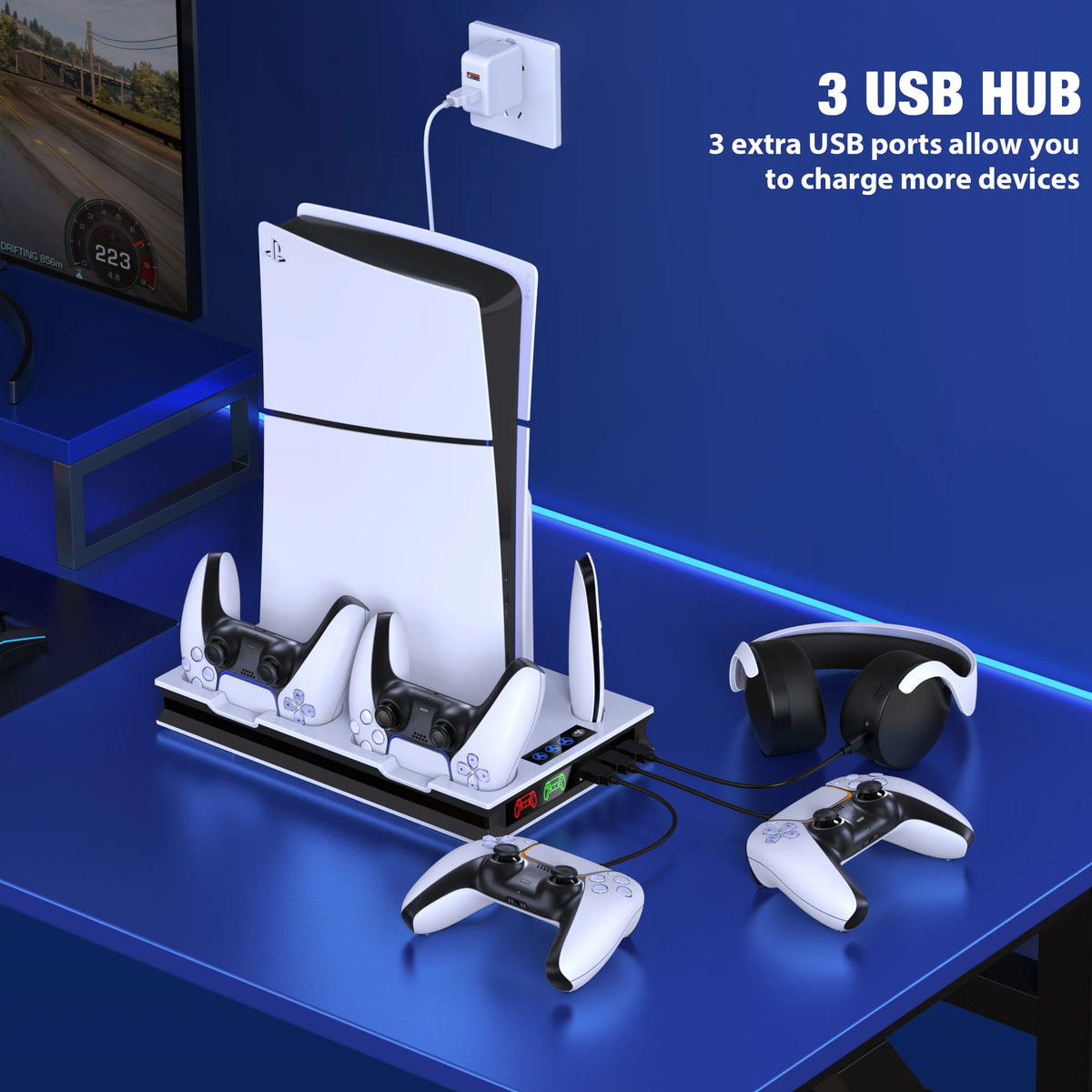 Controller Charger Dock Vertical Cooling Stand for Ps5 Slim PS5  Fast Charging Station for SONY Playstation 5 Gamepad