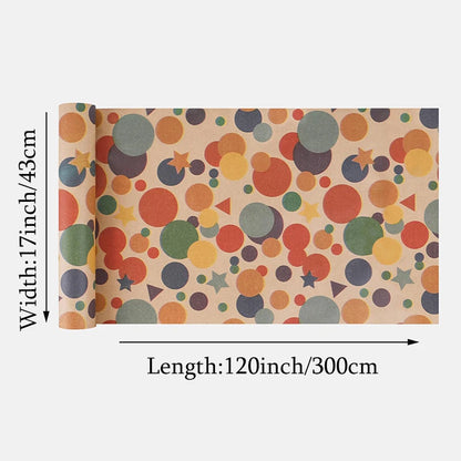 1 Roll 17 Inch X 120 Inch Birthday Wrapping Paper, Gift Wrapping Paper Roll, Kraft Wrapping Paper