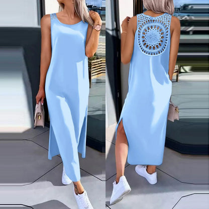Womens Summer Dress Long Dress Casual Loose Maxi Dresses Beach Outfit 2024 Resort Women Summer Dress Sleeveless Large Nightshirt