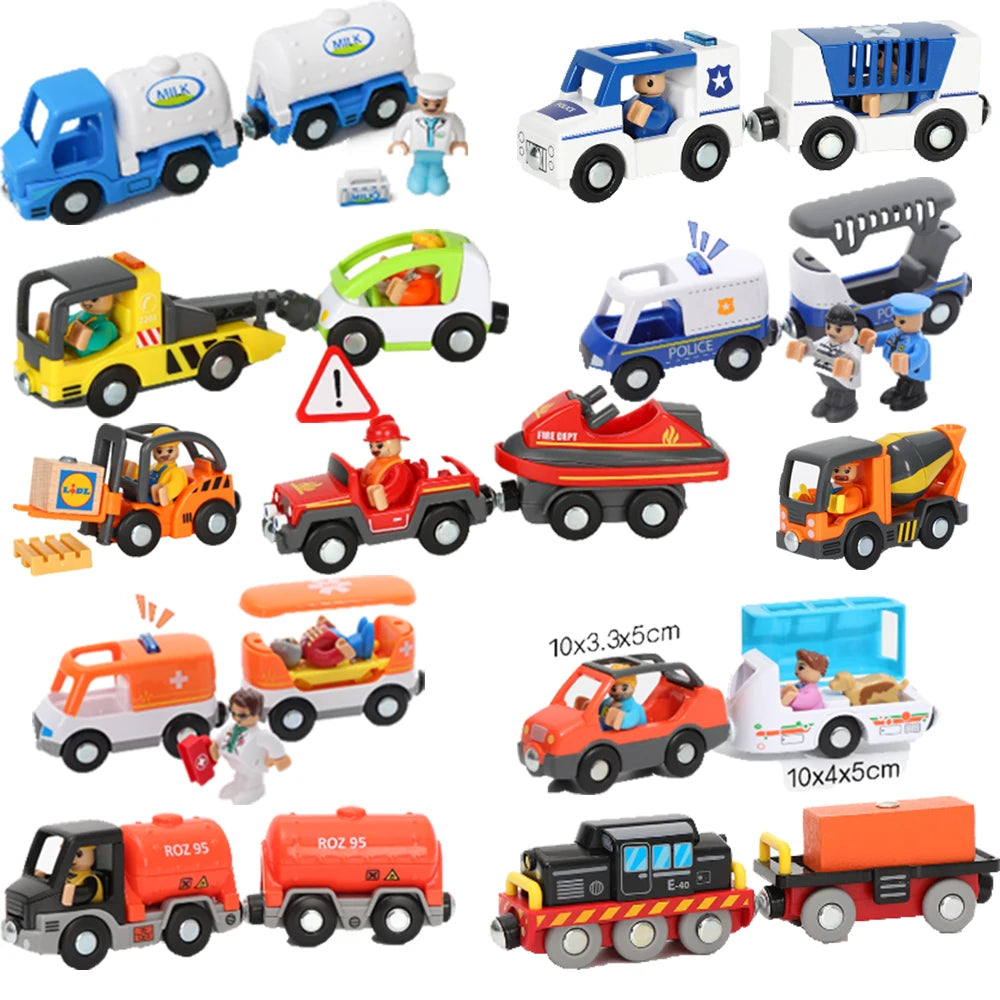 Wooden Track Electric Locomotive Train Magnetic Car Toy for All Brand Wooden Train Track Railway Toys for Kids Educational Toys