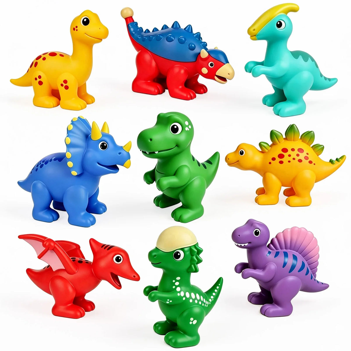 9pcs Mold-Resistant Dinosaur Toys Bathtub Shower Toys Bathing Water Play Toy for Kids Birthday Gifts
