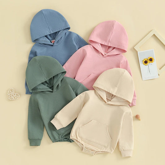 0-24months Baby Hooded Romper Long Sleeve