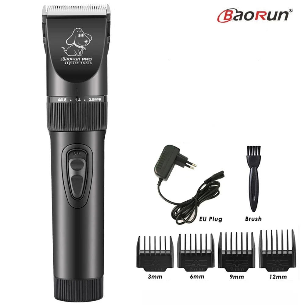 BaoRun P6 Professional Dog Hair Trimmer Rechargeable Pet Cat Grooming Clipper Shaver Low-Noise Electric Cutters Haircut Machine