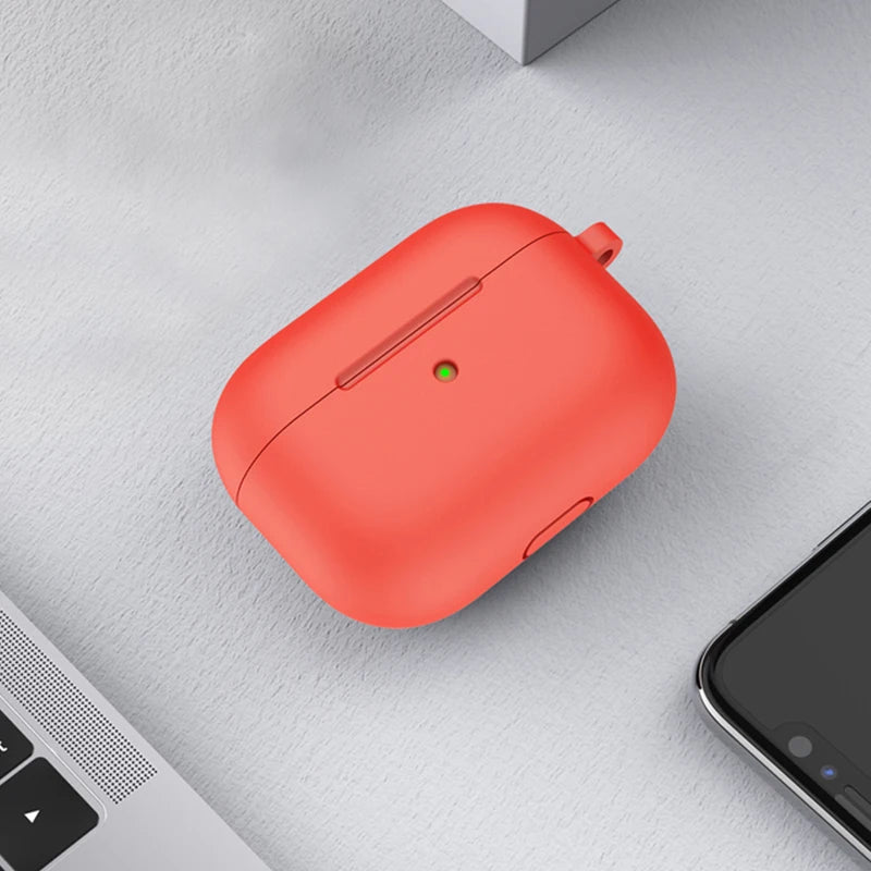 3rd Gen Earphone Case for AirPods 3 Apple Earphone Protective Case With Hook Hole Silicone Airpods Case Cover Earbuds Ear Pads