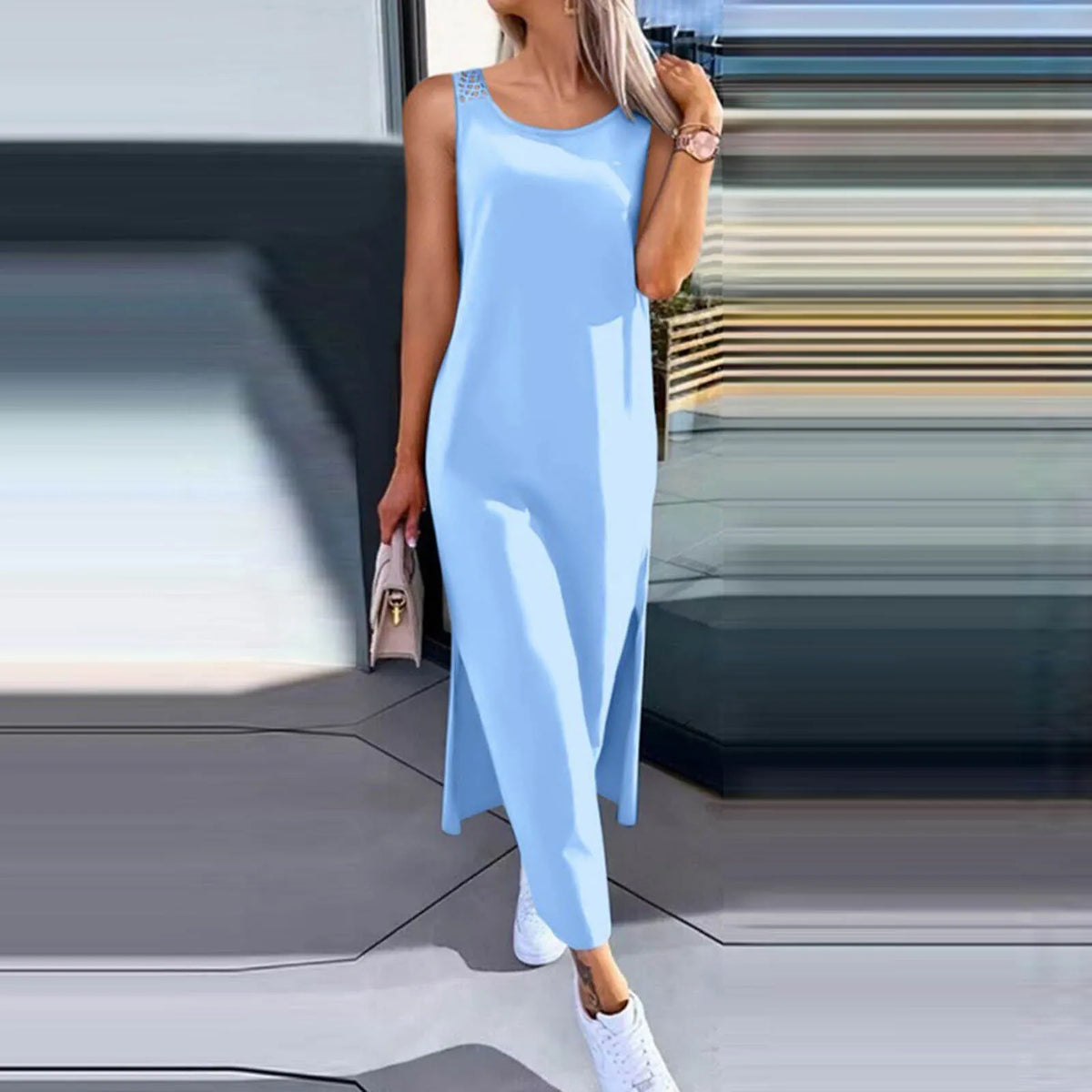 Womens Summer Dress Long Dress Casual Loose Maxi Dresses Beach Outfit 2024 Resort Women Summer Dress Sleeveless Large Nightshirt