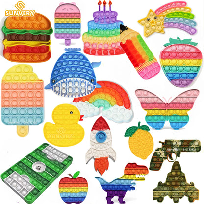 Animals Fidget Toys for Children Adults Kawaii Trend Figet Toy Kids Fun Push Bubble Down Antistress Toy Girls Boys Birthday Gift
